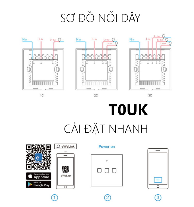 Công tắc cảm ứng WiFi thông minh eWeLink Sonoff ET1UK-20A (Copy)
