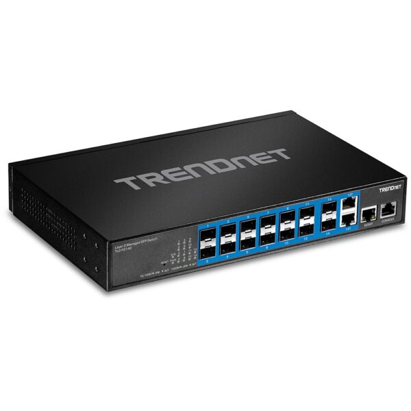 Switch TRENDnet TL2-FG142 14-Port Gigabit Managed Layer 2 SFP Switch with 2 Shared RJ-45 Ports