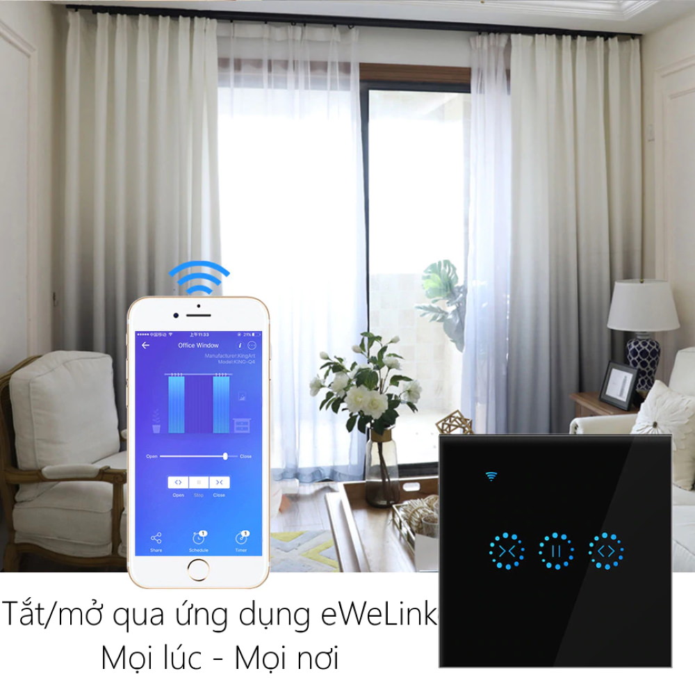 Công tắc rèm WiFi cảm ứng thông minh eWeLink ECWIFI